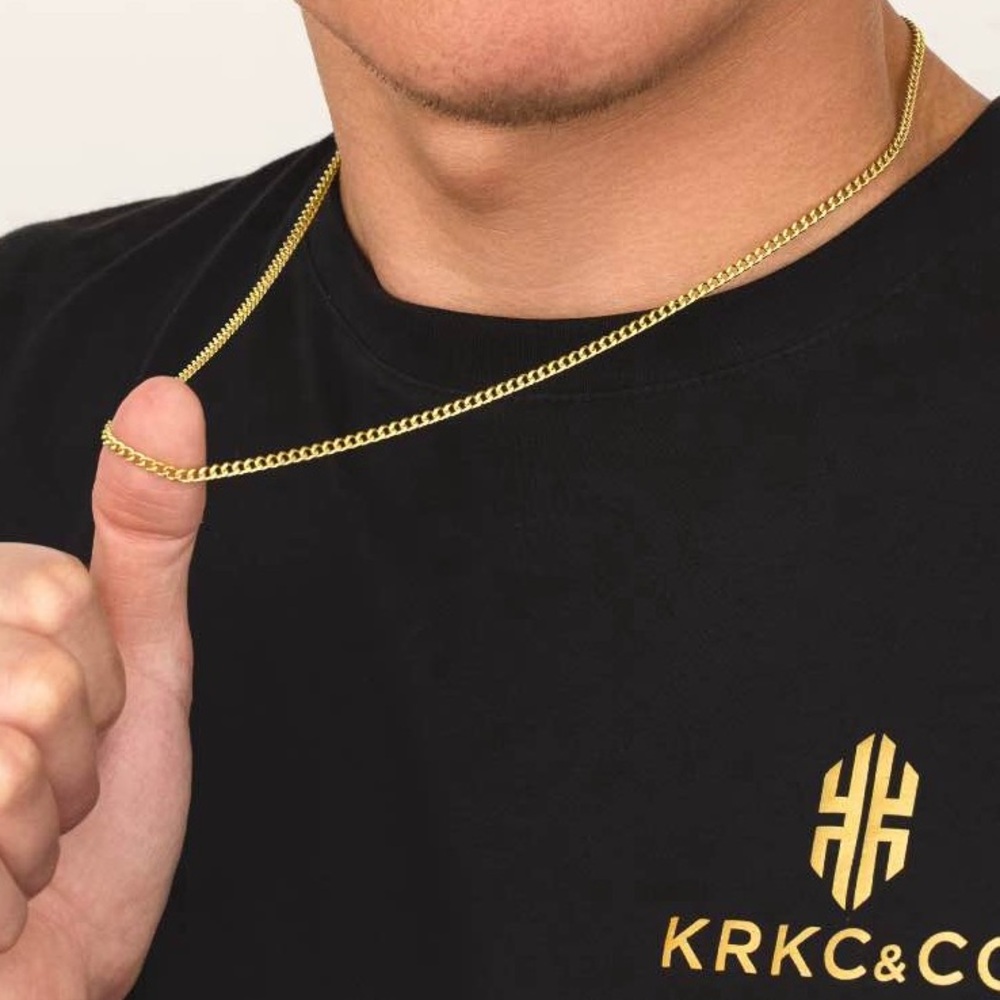 Miami Cuban link Gold plated 14k Chain Necklace Unisex. NWOT